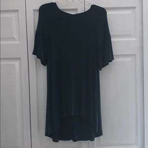 Agnes & Dora Teal Ruffle Sleeve Tunic - Size Small
